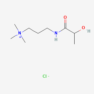 molecular formula C9H21N2O2.Cl<br>C9H21ClN2O2 B12770067 Lactamidopropyl trimonium chloride CAS No. 93507-51-8