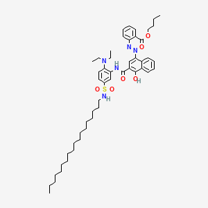 molecular formula C50H71N5O6S B12770091 Butyl 2-((3-(((2-(diethylamino)-5-((octadecylamino)sulphonyl)phenyl)amino)carbonyl)-4-hydroxy-1-naphthyl)azo)benzoate CAS No. 42381-20-4