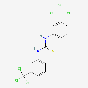 molecular formula C15H10Cl6N2S B12770102 Thiourea, N,N'-bis(3-(trichloromethyl)phenyl)- CAS No. 93487-26-4