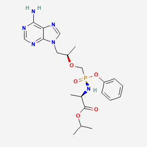 molecular formula C21H29N6O5P B12770145 Isopropyl ((r)-((((r)-1-(6-amino-9h-purin-9-yl)propan-2-yl)oxy)methyl)(phenoxy)phosphoryl)-d-alaninate CAS No. 2053424-88-5