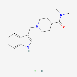molecular formula C17H24ClN3O B12770146 1-(1H-indol-3-ylmethyl)-N,N-dimethylpiperidine-4-carboxamide hydrochloride CAS No. 6635-02-5