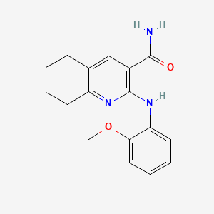 molecular formula C17H19N3O2 B12770160 3-Quinolinecarboxamide, 5,6,7,8-tetrahydro-2-((2-methoxyphenyl)amino)- CAS No. 117052-11-6