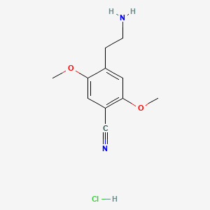 molecular formula C11H15ClN2O2 B12770170 2,5-Dimethoxy-4-cyanophenethylamine hydrochloride CAS No. 88441-08-1
