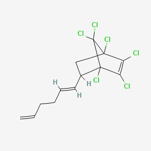 molecular formula C13H12Cl6 B12770193 Bicyclo(2.2.1)hept-2-ene, 1,2,3,4,7,7-hexachloro-5-(1,5-hexadienyl)-, (1R,4S,5R)-rel- CAS No. 28861-48-5