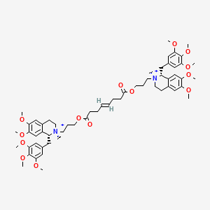 molecular formula C58H80N2O14+2 B12770209 trans-trans-Mivacurium CAS No. 771435-46-2