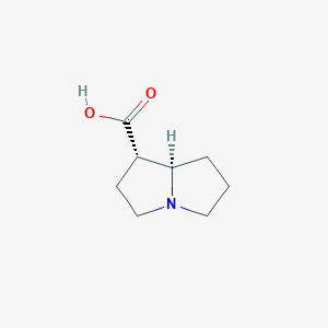 molecular formula C8H13NO2 B12770238 (1S,7aR)-Hexahydro-1H-pyrrolizine-1-carboxylic acid CAS No. 488-07-3