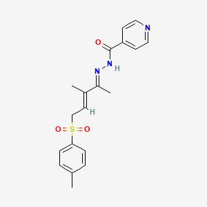molecular formula C19H21N3O3S B12770272 Isonicotinic acid, (1,2-dimethyl-4-(p-tolylsulfonyl)2-butenylidene)hydrazide CAS No. 83794-60-9