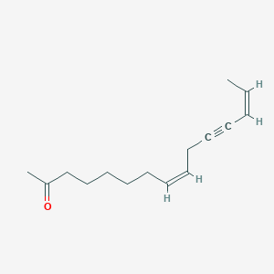 molecular formula C15H22O B12770289 8,13-Pentadecadien-11-yn-2-one, (8Z,13Z)- CAS No. 118853-85-3