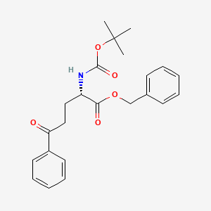 molecular formula C23H27NO5 B1277033 Benzyl (2S)-2-[(tert-butoxycarbonyl)amino]-5-oxo-5-phenylpentanoate 