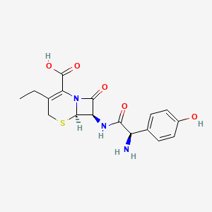 molecular formula C17H19N3O5S B12770333 Cefadroxil ethyl homolog CAS No. 2243976-70-5
