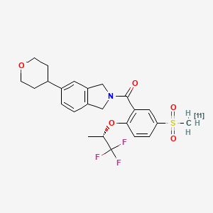 molecular formula C24H26F3NO5S B12770334 Methanone, (1,3-dihydro-5-(tetrahydro-2H-pyran-4-yl)-2H-isoindol-2-yl)(5-(methyl-11C-sulfonyl)-2-((1S)-2,2,2-trifluoro-1-methylethoxy)phenyl)- CAS No. 1224933-67-8