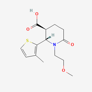 molecular formula C14H19NO4S B1277037 (2S,3S)-1-(2-Methoxyethyl)-2-(3-methyl-2-thienyl)-6-oxopiperidine-3-carboxylic acid 