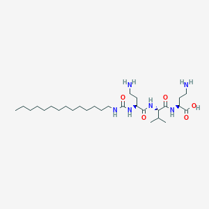 molecular formula C28H56N6O5 B12770412 Tetradecylaminocarbonyl-dab-Val-dab CAS No. 794590-95-7