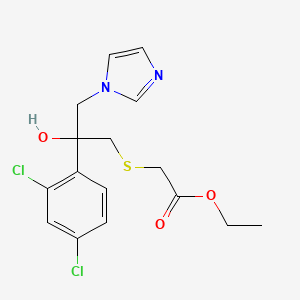 molecular formula C16H18Cl2N2O3S B12770424 Ethyl (2-(2,4-dichlorophenyl)-2-hydroxy-3-(imidazol-1-yl)propylthio)acetate CAS No. 87049-51-2
