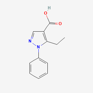 molecular formula C12H12N2O2 B1277047 5-ethyl-1-phenyl-1H-pyrazole-4-carboxylic acid CAS No. 116344-16-2