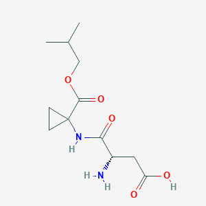 molecular formula C12H20N2O5 B12770482 Isobutyl N-(L-aspartyl)-1-aminocyclopropanecarboxylate CAS No. 104544-11-8