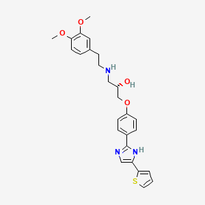 molecular formula C26H29N3O4S B12770497 (S)-1-((2-(3,4-Dimethoxyphenyl)ethyl)amino)-3-(4-(4-(2-thienyl)-1H-imidazol-2-yl)phenoxy)-2-propanol CAS No. 85648-13-1