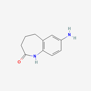 molecular formula C10H12N2O B1277053 7-Amino-4,5-dihydro-1H-benzo[B]azepin-2(3H)-one CAS No. 22245-92-7
