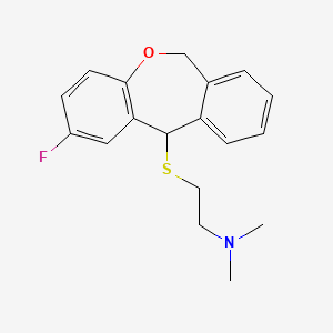 molecular formula C18H20FNOS B12770571 2-Fluoro-11-(2-(dimethylamino)ethyl)thio-6,11-dihydrodibenz(b,e)oxepin CAS No. 87673-19-6