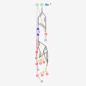 molecular formula C16H11ClCrN2NaO8S2+ B12770587 Sodium (8-((5-chloro-2-hydroxyphenyl)azo)-7-hydroxynaphthalene-1,3-disulphonato(4-))chromate(1-) CAS No. 94277-68-6