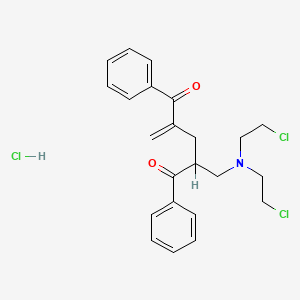 molecular formula C23H26Cl3NO2 B12770593 2-((Bis(2-chloroethyl)amino)methyl)-1,5-diphenyl-4-methylene-1,5-pentanedione hydrochloride CAS No. 90816-10-7