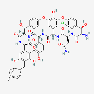 molecular formula C57H56ClN7O16 B12770603 Eremomycin aglycone hexapeptide, 29-(2-admantyl)methyl- CAS No. 562105-25-3