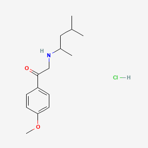 molecular formula C15H24ClNO2 B12770635 Ethanone, 2-((1,3-dimethylbutyl)amino)-1-(4-methoxyphenyl)-, hydrochloride CAS No. 97182-68-8