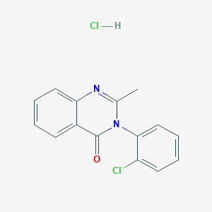 molecular formula C15H12Cl2N2O B12770690 Mecloqualone hydrochloride CAS No. 4260-09-7