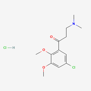molecular formula C13H19Cl2NO3 B12770714 1-Propanone, 1-(5-chloro-2,3-dimethoxyphenyl)-3-(dimethylamino)-, hydrochloride CAS No. 117052-23-0