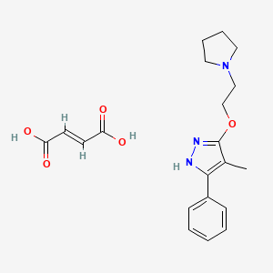 molecular formula C20H25N3O5 B12770721 3-Phenyl-4-methyl-5-pyrrolidinoethoxy-pyrazole maleate CAS No. 86871-45-6