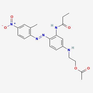 molecular formula C20H23N5O5 B12770748 Propanamide, N-(5-((2-(acetyloxy)ethyl)amino)-2-((2-methyl-4-nitrophenyl)azo)phenyl)- CAS No. 72987-38-3