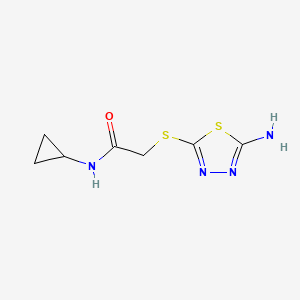 molecular formula C7H10N4OS2 B1277076 2-[(5-amino-1,3,4-thiadiazol-2-yl)sulfanyl]-N-cyclopropylacetamide CAS No. 876532-11-5