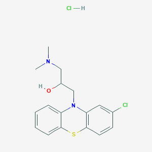 molecular formula C17H20Cl2N2OS B12770811 2-Chloro-10-(3-dimethylamino-2-hydroxypropyl)phenothiazine hydrochloride CAS No. 5187-92-8
