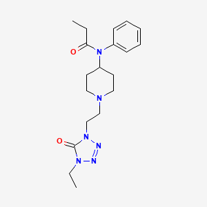 molecular formula C19H28N6O2 B12770870 N-[1-[2-(4-ethyl-5-oxotetrazol-1-yl)ethyl]piperidin-4-yl]-N-phenylpropanamide CAS No. 104072-07-3