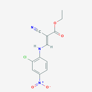 molecular formula C12H10ClN3O4 B1277088 ethyl 3-(2-chloro-4-nitrophenylamino)-2-cyanoacrylate 