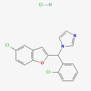 molecular formula C18H13Cl3N2O B12770936 Becliconazole hydrochloride CAS No. 111790-33-1