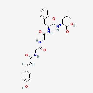 molecular formula C28H34N4O7 B12770943 4-Hydroxycinnamoyl-glycyl-glycyl-phenylalanyl-leucine CAS No. 88492-42-6
