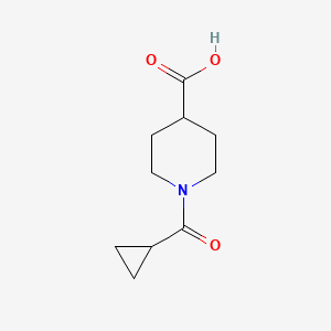 molecular formula C10H15NO3 B1277098 1-(环丙基甲酰)哌啶-4-羧酸 CAS No. 876866-50-1