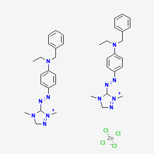 molecular formula C38H50Cl4N12Zn B12771021 Bis(5-((4-(benzylethylamino)phenyl)azo)-1,4-dimethyl-1H-1,2,4-triazolium) tetrachlorozincate CAS No. 72379-36-3