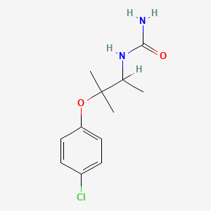 molecular formula C12H17ClN2O2 B12771025 Urea, (2-(4-chlorophenoxy)-1,2-dimethylpropyl)- CAS No. 88222-12-2