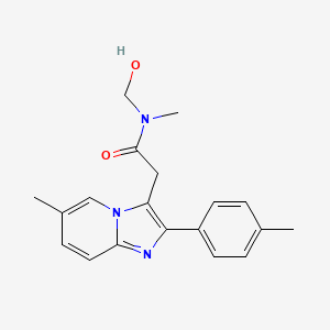 molecular formula C19H21N3O2 B12771082 N-Hydroxymethyl norzolpidem CAS No. 172481-19-5