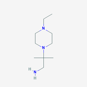 B1277112 2-(4-Ethyl-1-piperazinyl)-2-methyl-1-propanamine CAS No. 891643-94-0