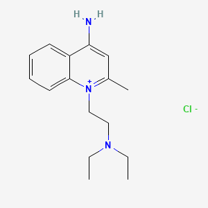 molecular formula C16H24ClN3 B12771149 Quinaldinium, 4-amino-1-(2-(diethylamino)ethyl)-, chloride CAS No. 97526-21-1