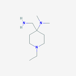 molecular formula C10H23N3 B1277115 4-(aminomethyl)-1-ethyl-N,N-dimethylpiperidin-4-amine CAS No. 891656-66-9