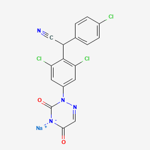 molecular formula C17H8Cl3N4NaO2 B12771262 Diclazuril sodium CAS No. 112209-99-1