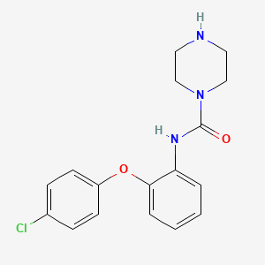 molecular formula C17H18ClN3O2 B12771272 N-(2-(4-Chlorophenoxy)phenyl)piperazine-1-carboxamide CAS No. 2514697-21-1