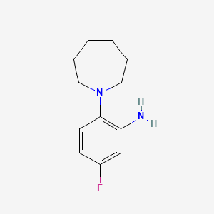 molecular formula C12H17FN2 B1277131 2-(1-氮杂环戊基)-5-氟苯胺 CAS No. 869943-96-4