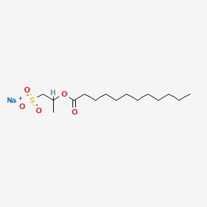 molecular formula C15H29NaO5S B12771326 Sodium 2-(dodecanoyloxy)propane-1-sulfonate CAS No. 156572-81-5