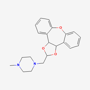 molecular formula C21H24N2O3 B12771345 1-((3a,12b-Dihydrodibenzo(b,f)-1,3-dioxolo(4,5-d)oxepin-2-yl)methyl)-4-methylpiperazine CAS No. 84646-82-2