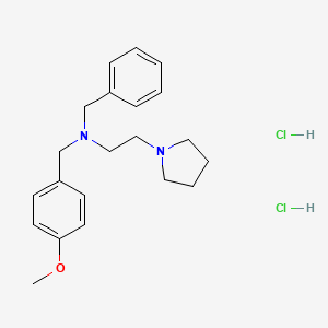 molecular formula C21H30Cl2N2O B12771391 Pyrrolidine, 1-(2-(benzyl(p-methoxybenzyl)amino)ethyl)-, dihydrochloride CAS No. 102367-10-2